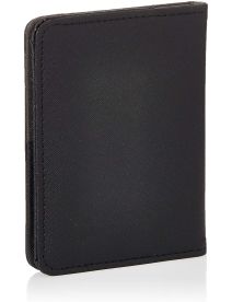 RFID BLOCKING LEATHER PASSPORT COVER BLACK